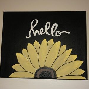 Sunflower Hello Acrylic Painting